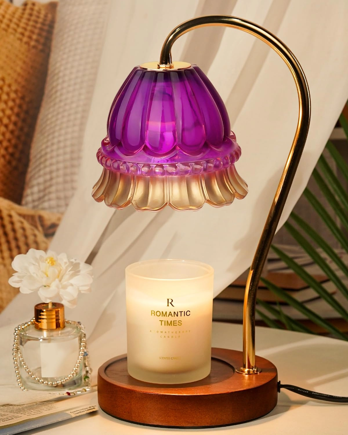 Funistree Candle Warmer Lamp - Purple Timer Dimmable