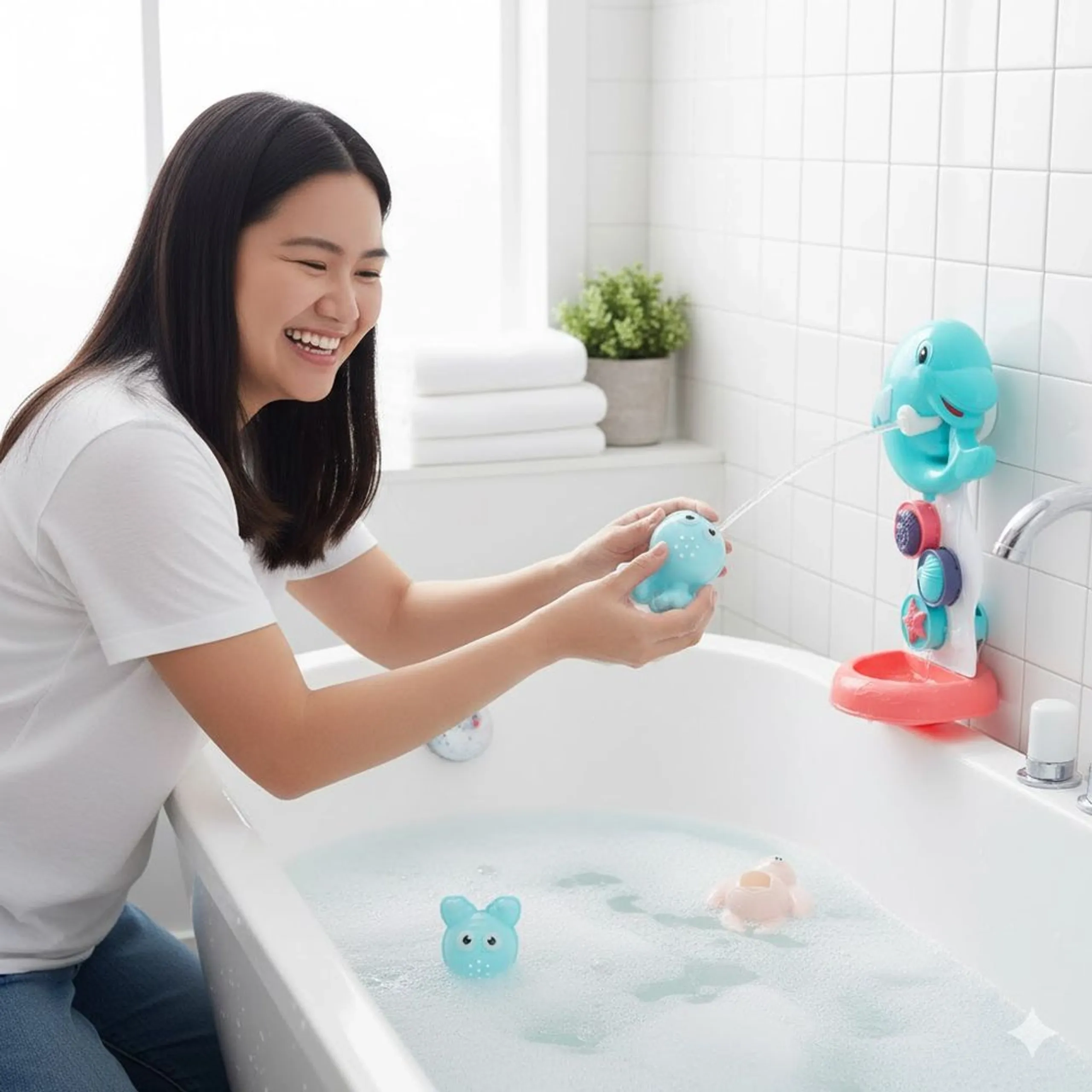 Dolphin Bath Waterfall - Multicolor