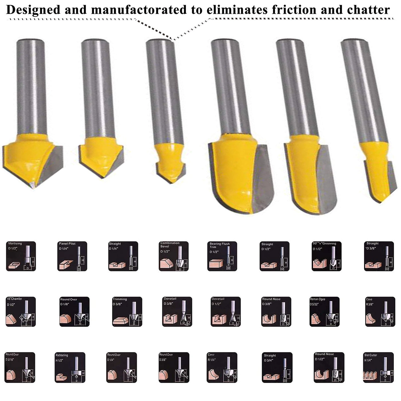 Router Bit Set - 1/2-Inch 43 PCS