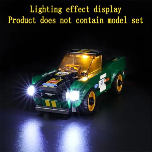 LED Light Set for LEGO 1968 Ford Mustang Fastback Speed Champions 75884 - Plastic 1 4.5-5V