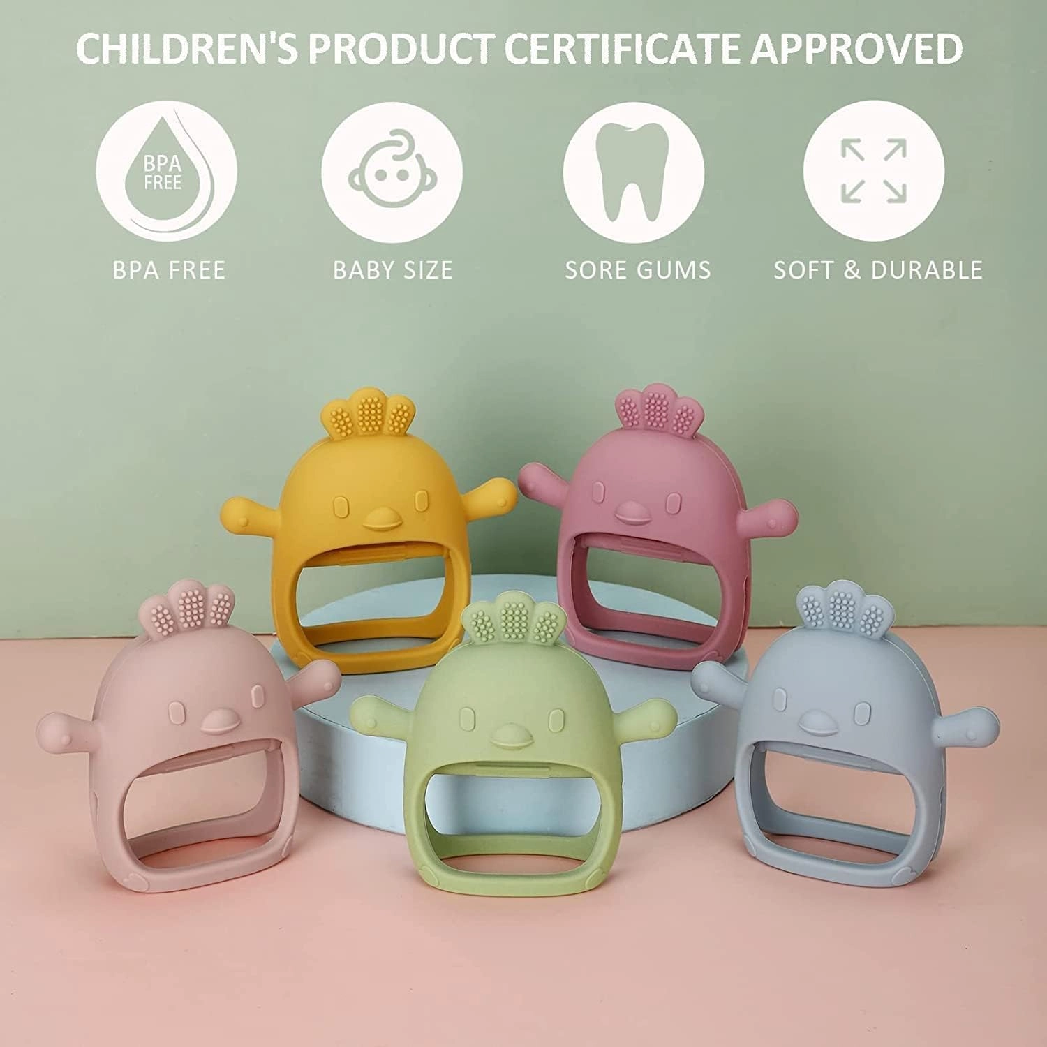 2 in 1 Teether - Beech Wood, Silicone