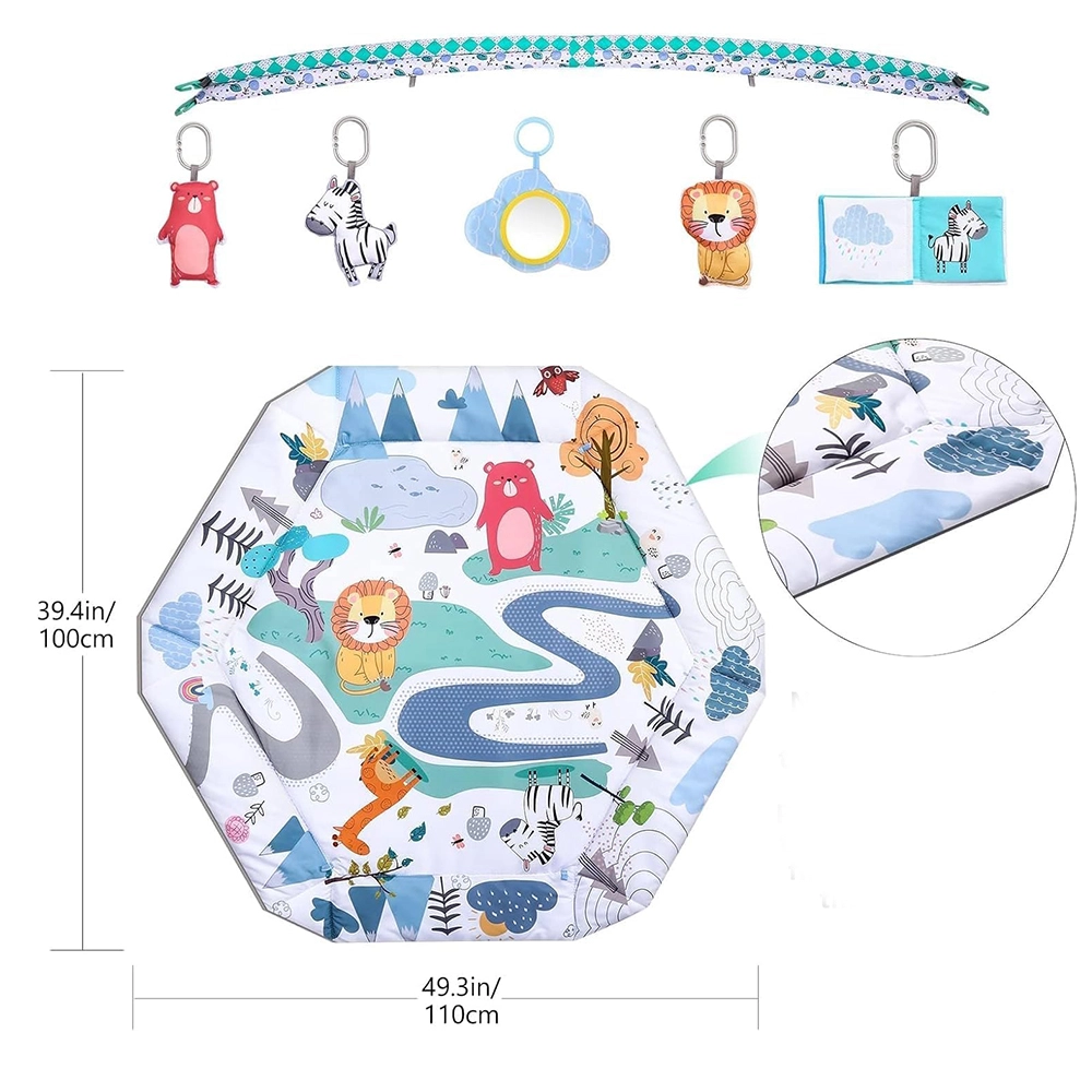 Oval Jungle Friends Playmat - 0 month