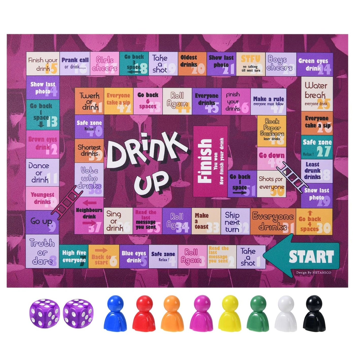 leather drinking games mat - Age 2128 Players 1 piece