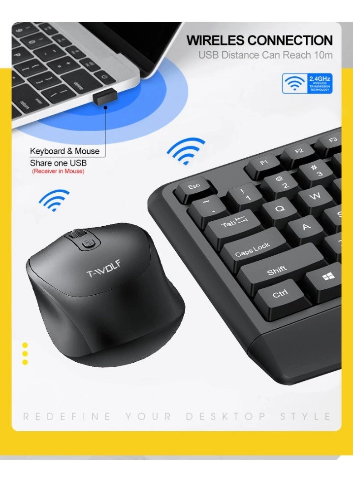 TF100 - wireless keyboard and mouse set Wireless 800/1200/1600