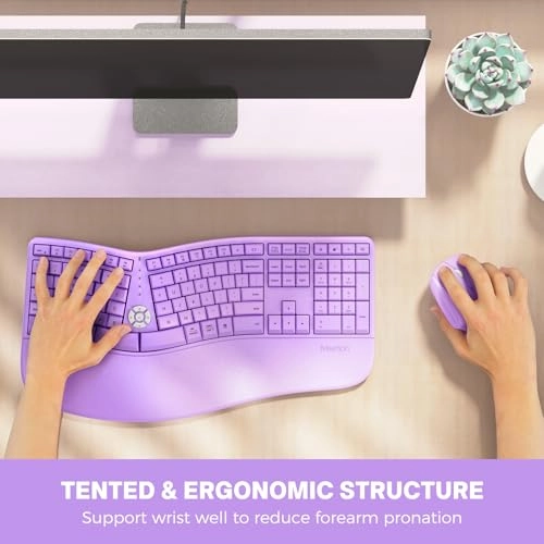 Ergonomic Wireless Keyboard and Mouse - Wired