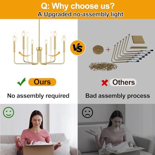 6-Light Farmhouse Chandelier - Black Indoor