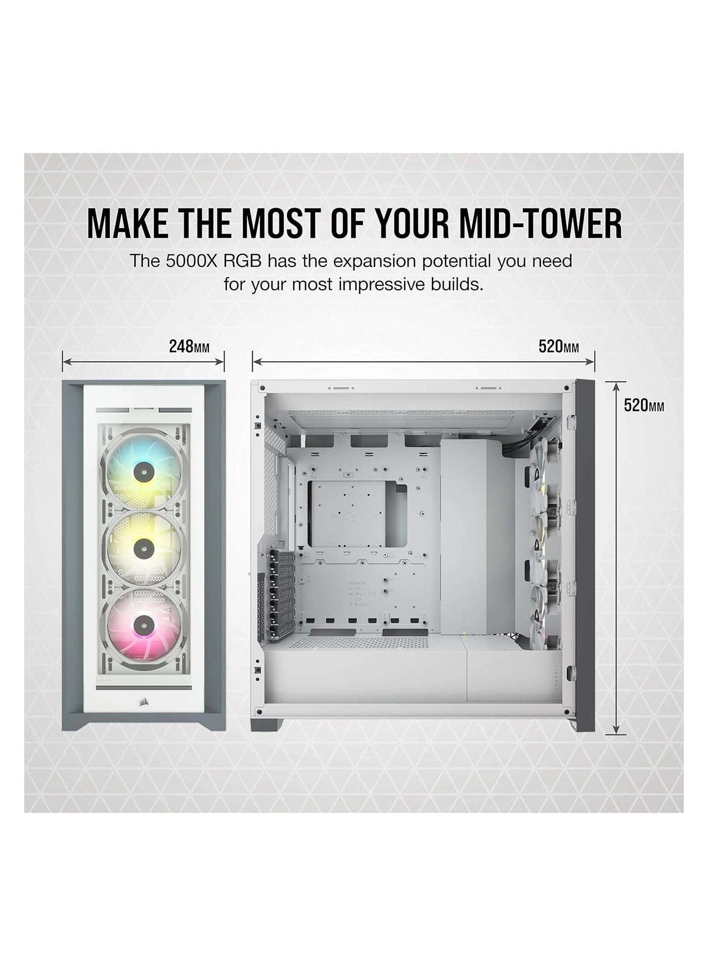 Icue 5000X Cc-9011213-Ww - RGB Tempered Glass Mid-Tower ATX