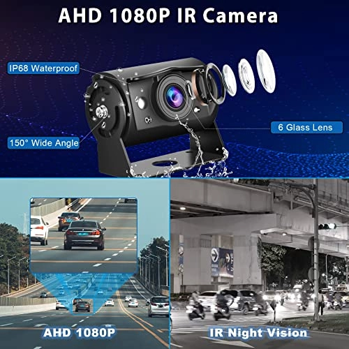 Car Rear View Camera + 9 Inch Monitor - Night Vision Wired 1080P