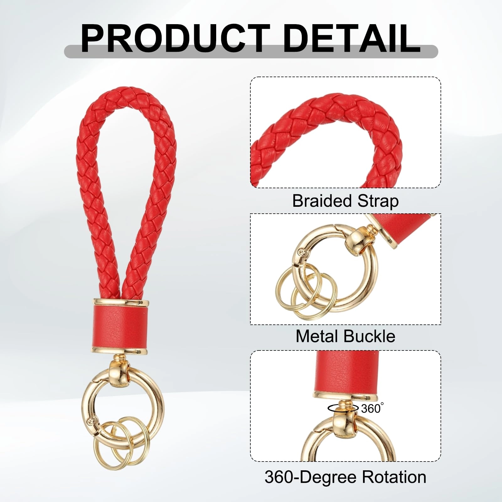 Braided Leather Keychain - Animal