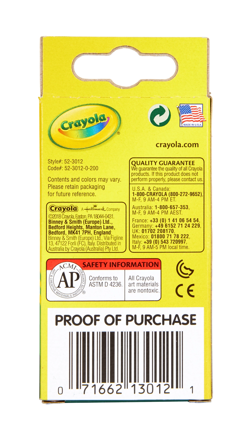 Peggable Crayons - 12 Ct