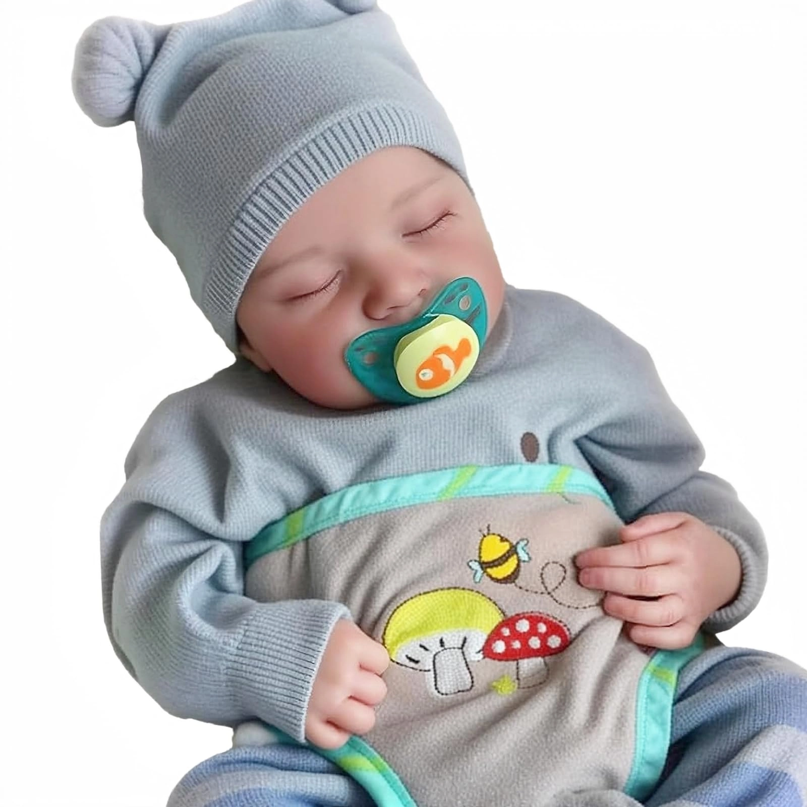 Reborn Baby Doll - 17 Inches Vinyl Boy Closed-Eyes Ages 3+