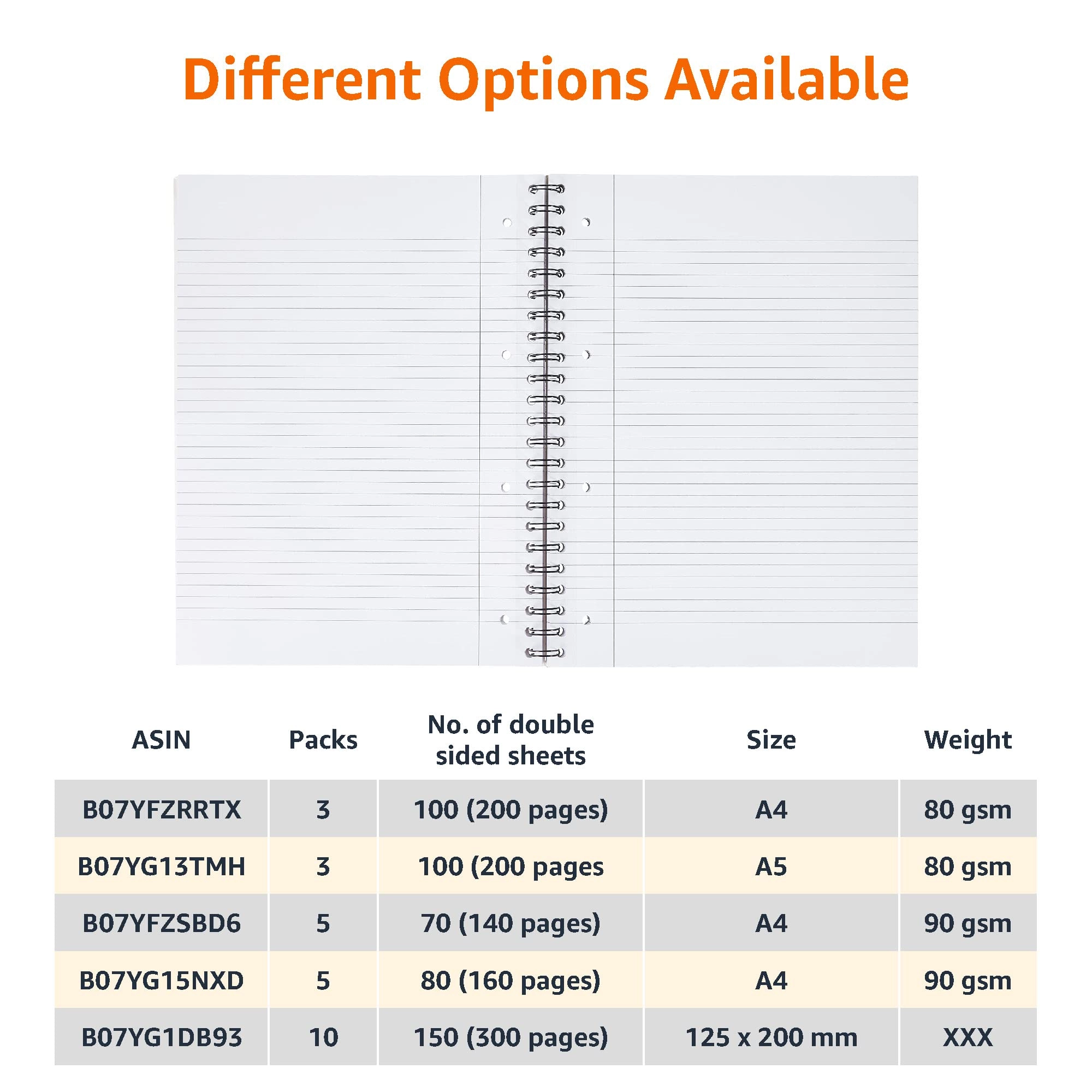 Wirebound Notebook A5 Spiral - Lined 200 Pages