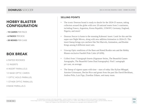 Donruss Soccer 6-Pack Hobby Blaster - 90pcs