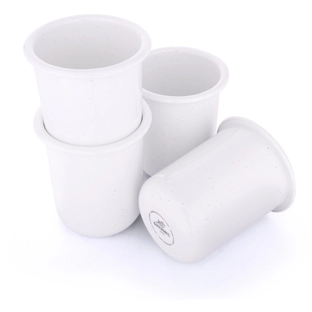 BAREBONES Rolled Enamelware Cup - 4 pcs Soft White