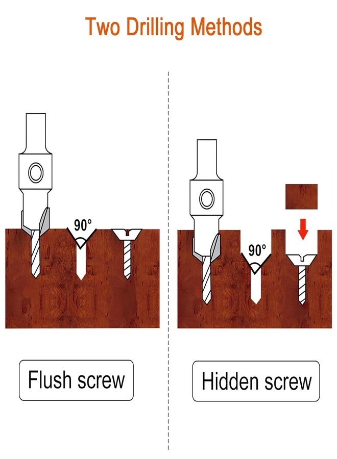 Tapered Countersink Drill Bits - #45 Carbon Steel 10Pcs 8mm