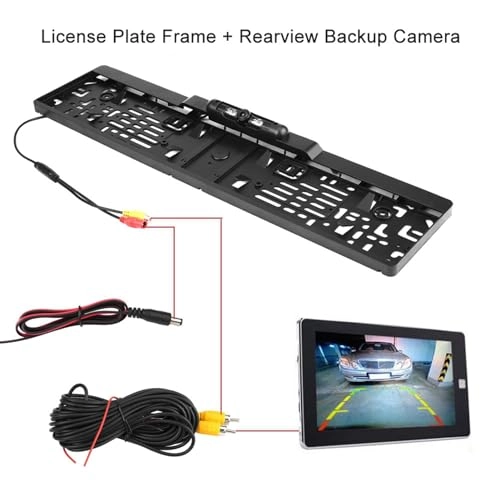 European Car License Plate Frame with Rear View Camera - Infrared 648*488