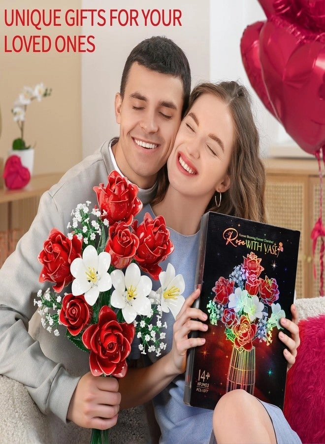 Rose Flowers Bouquet Building Set - 1077 PCS