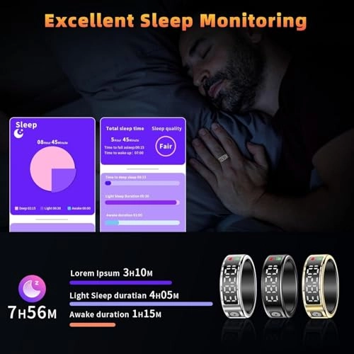 Smart Ring - 12 gold Heart Rate Sleep