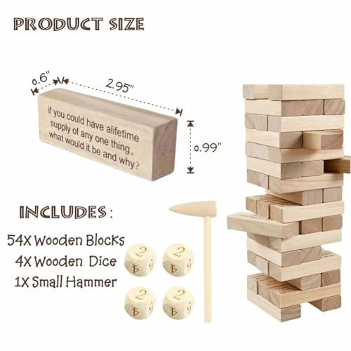 Questions Tumbling Tower Game - 54 pieces