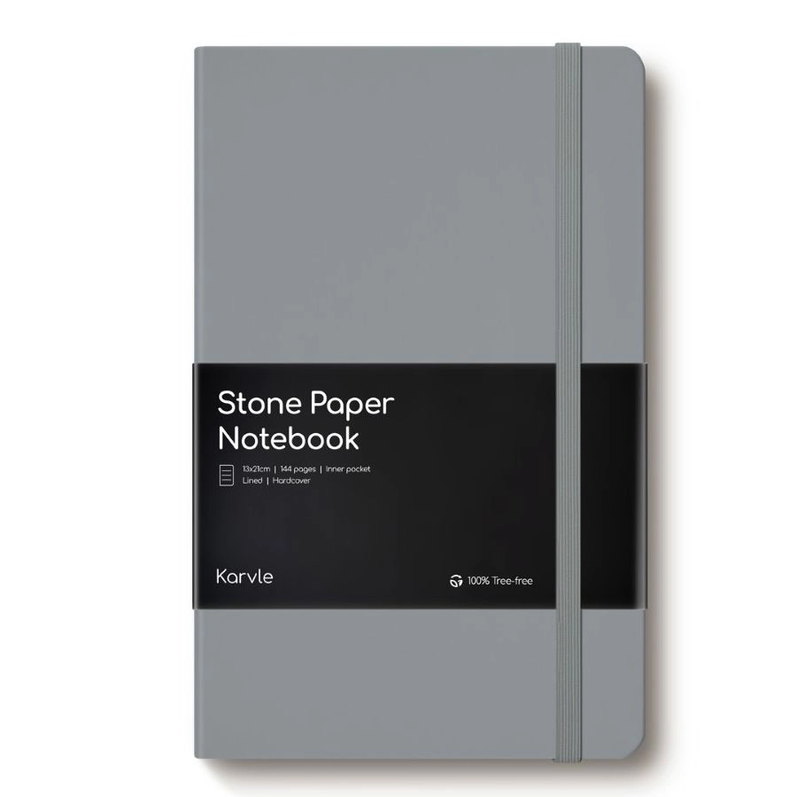 KARVLE Stone Paper Notebook 13 x 21 cm Hardcover - Lined 144 Pages