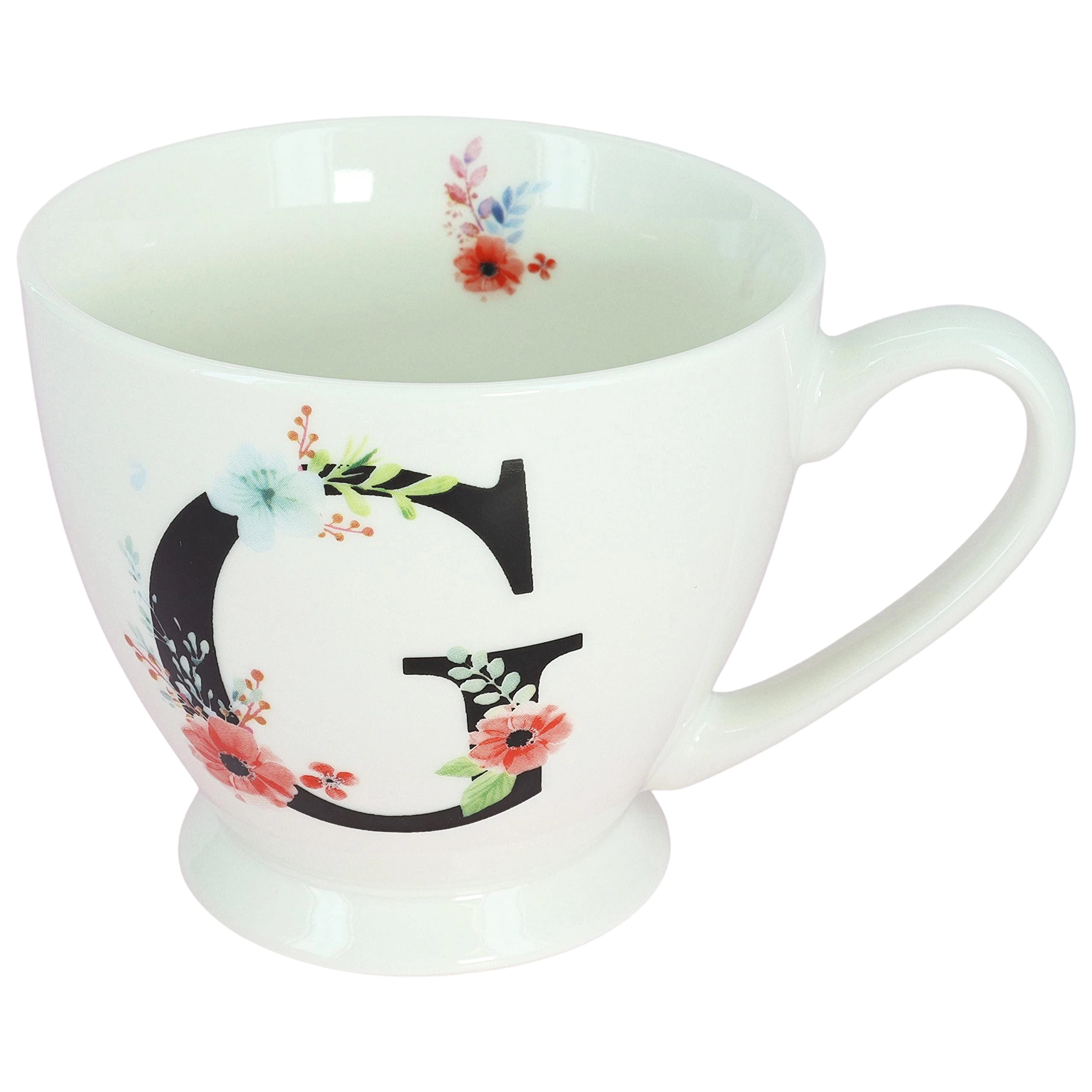 Blossom Monogram Ceramic Mug - 1 pcs - 450 ml