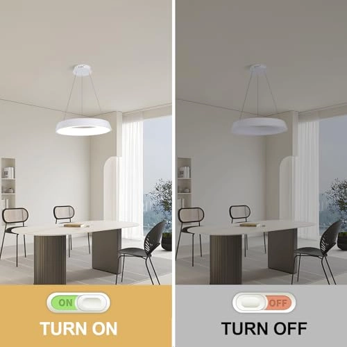 Round LED Chandelier - 3000K–6000K Dimmable