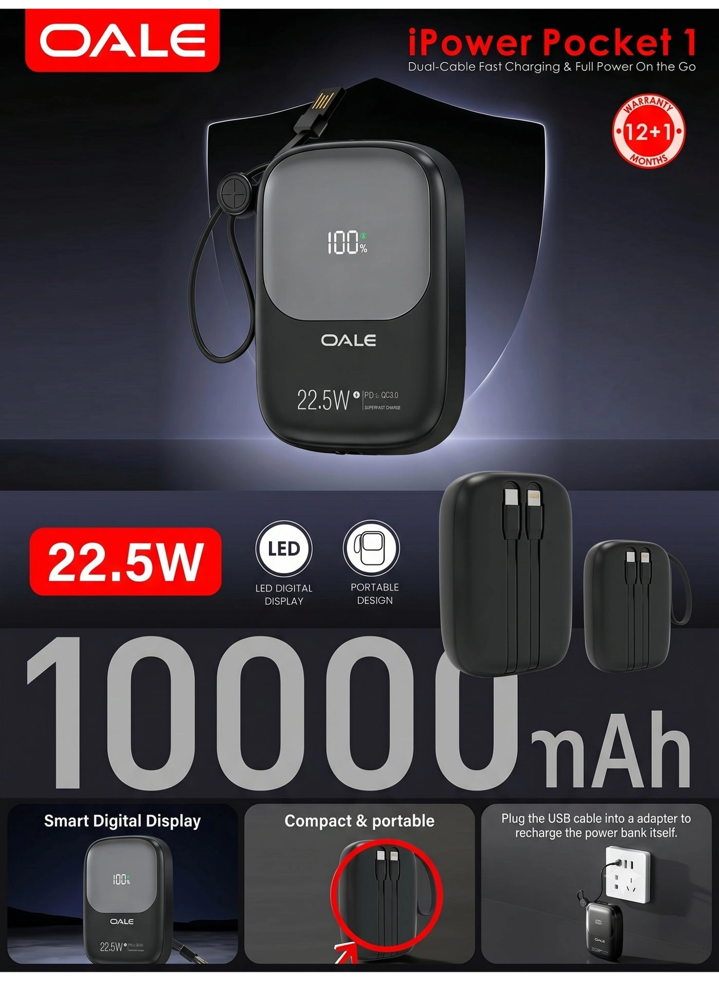 Power Bank - 10000mAh 22.5W
