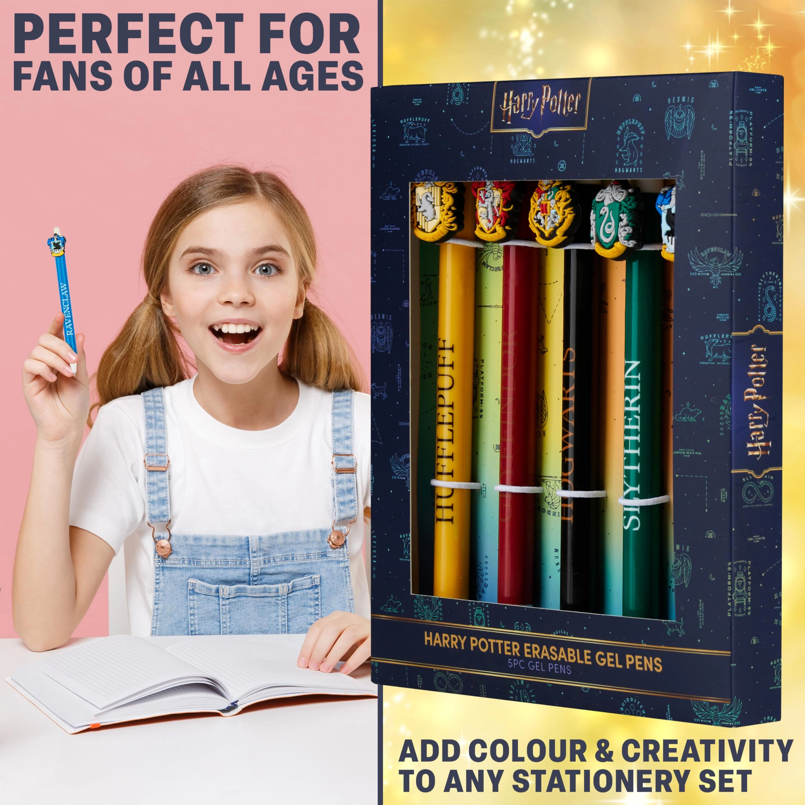 Harry Potter Erasable Gel Ink Pens - 5pcs 0.02in Inches