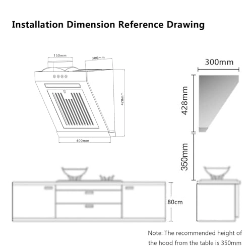 Small Extractor Hood - 17m³/min 300mm