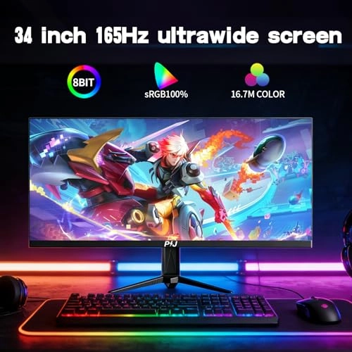 Gaming Monitor - PIJ001A 34 Inches 3440 x 1440 Pixels