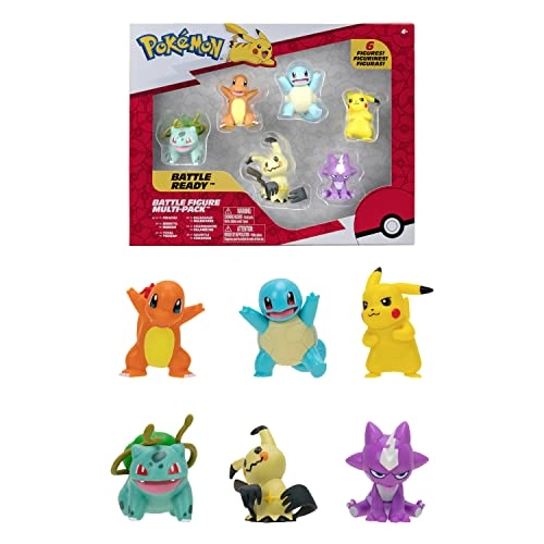 Pikachu + Carapuce + Salamateche + Bulbizare + Mimiqui + Toxizap - Pokémon (JW2684)