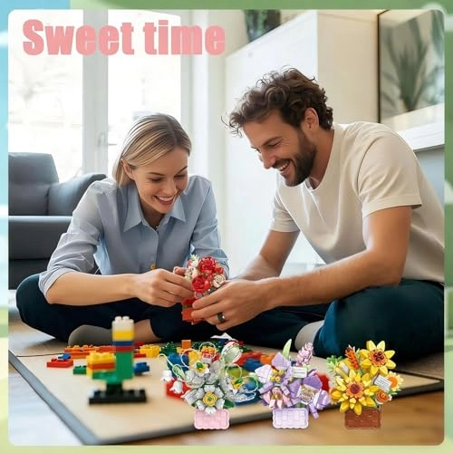 Mini Flower Bouquet Building Set - 1 pcs