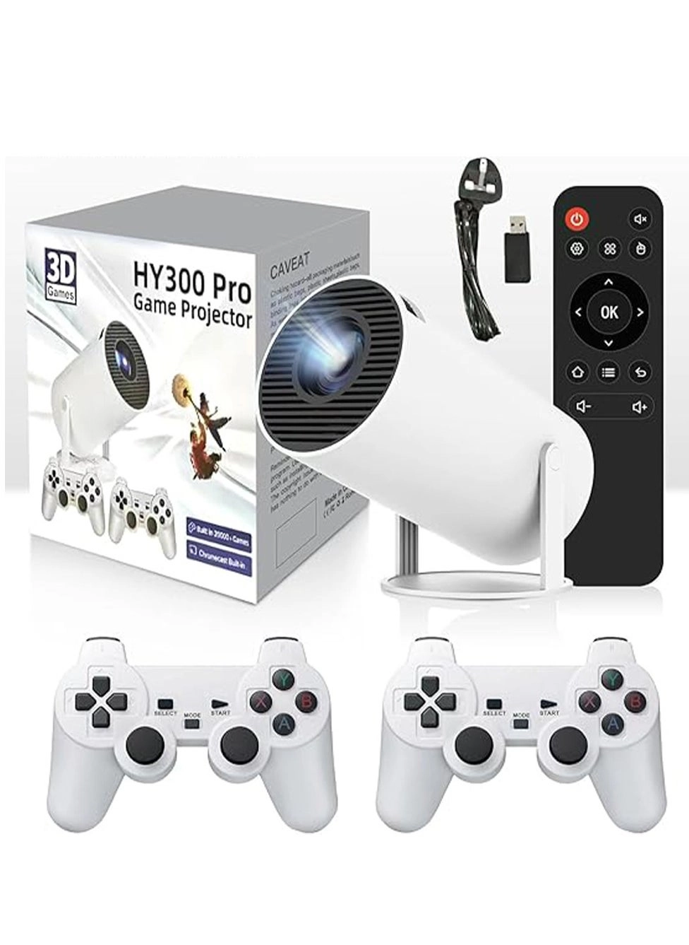 BlueFire Smart Android 12 Projector Mini Projector with gaming stick 200 ANSI lumens