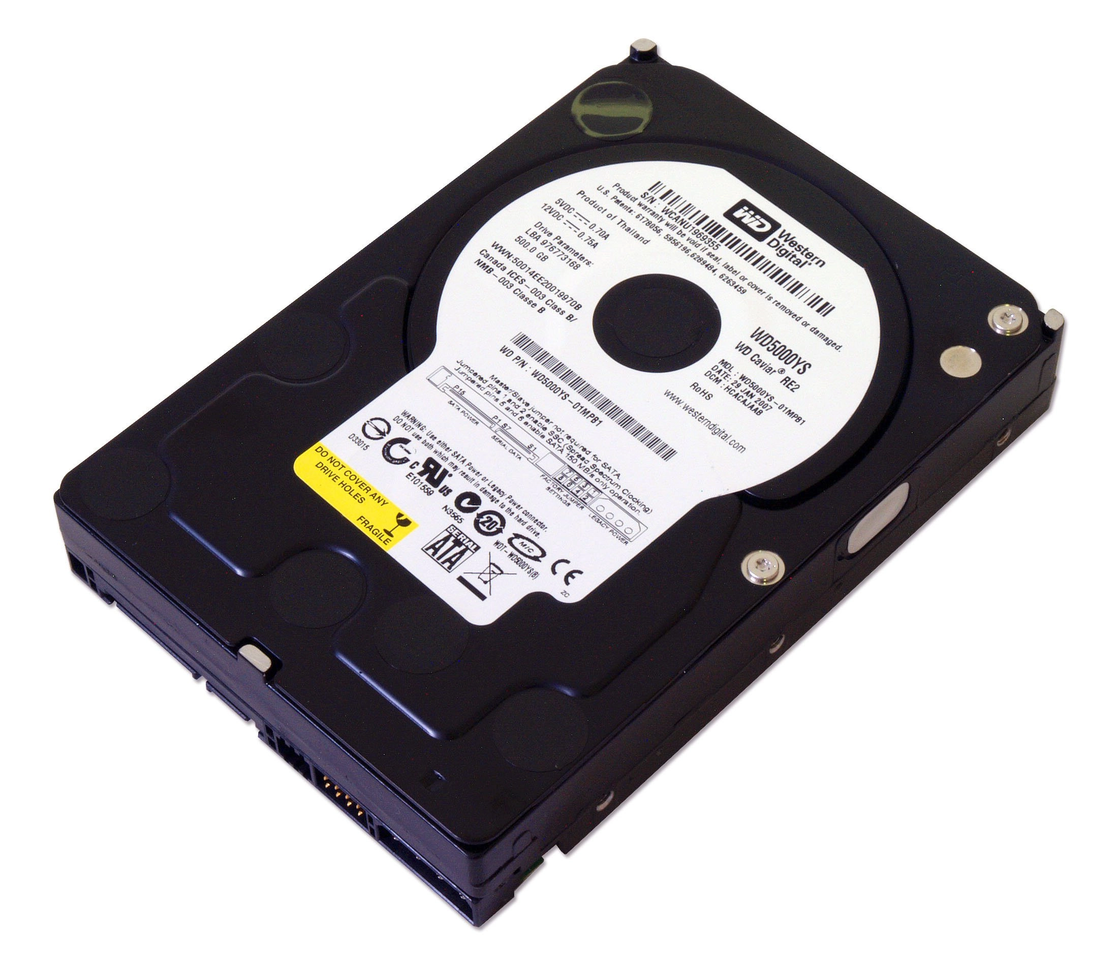 Western Digital 3.5" 7200rpm 16MB SATA 3.0Gb/s (WD5000YS) - 500GB