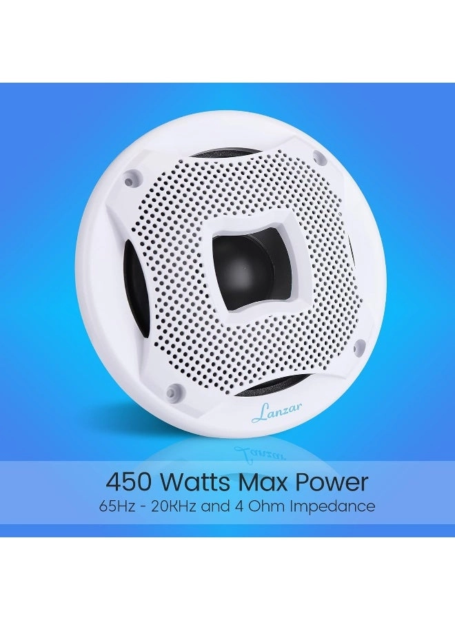 Two Way Marine Speaker System - 6.5 inch 450 Watts Max Power