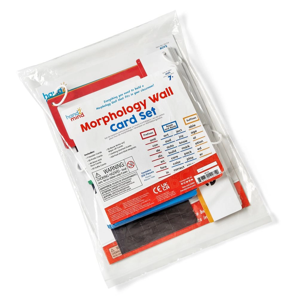 Learning Resources Morphology Wall Card Set - Suitable for 7 years and above 215 Pcs