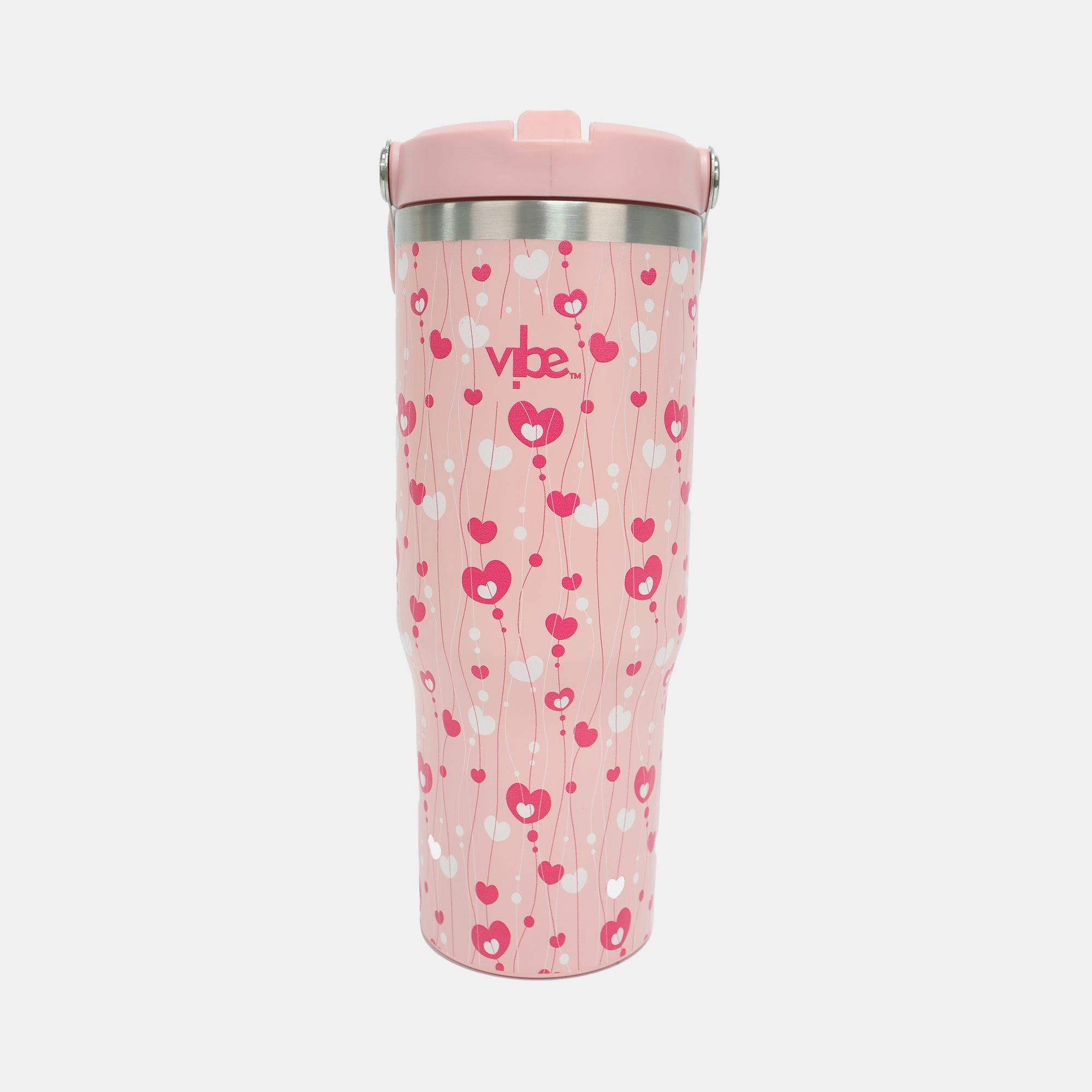 Vibe Hearts And Love Water Bottle - Flip Straw 900 ml