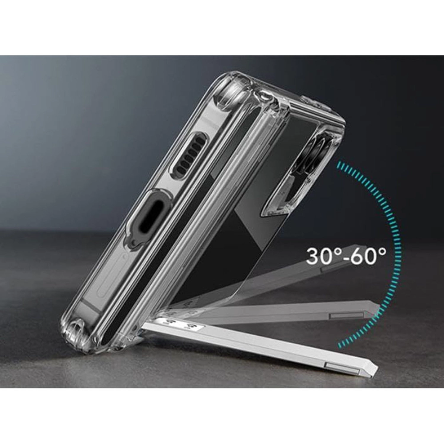 Metal Kickstand Case Clear Case for Galaxy S24