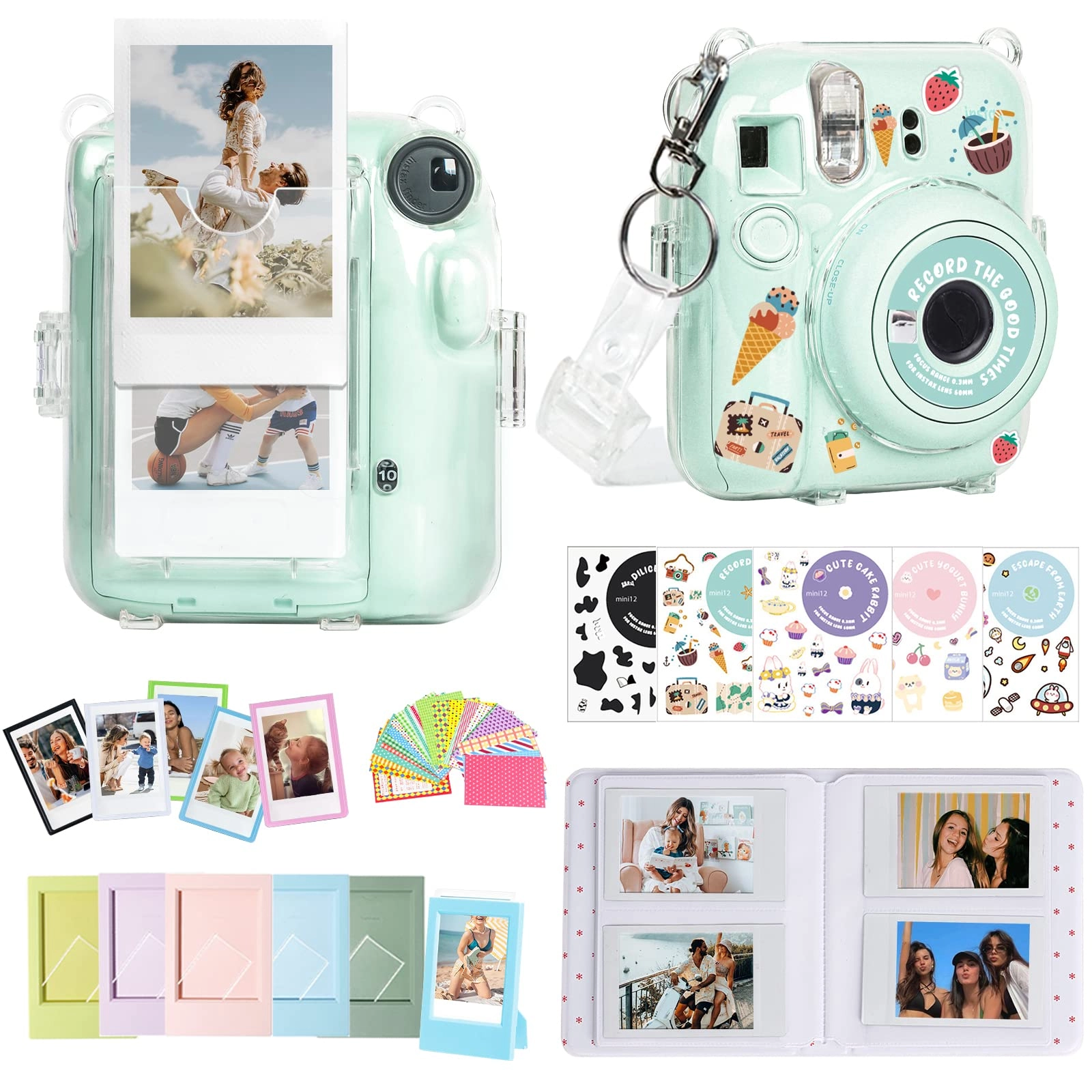 Camera Case + Mini Picture Album + Colorful Mini Frames + Color Filter + DIY Stickers + Funny Border Sticker + Refrigerator Magnet Frames