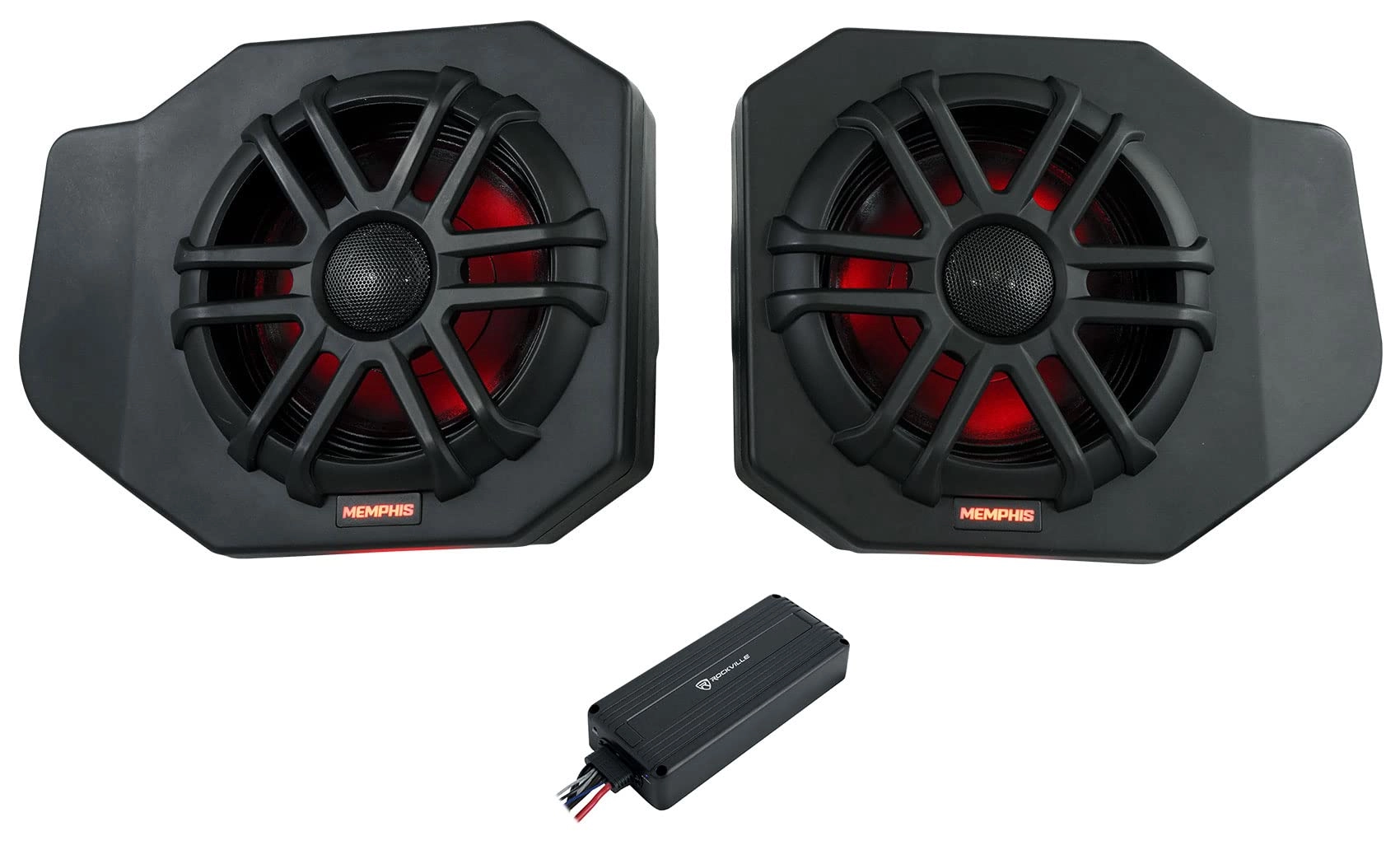Memphis Audio RNGR65FE18 - (1) Pair 75W RMS + ATV220 - 2 Channel Bluetooth Amplifier IP65
