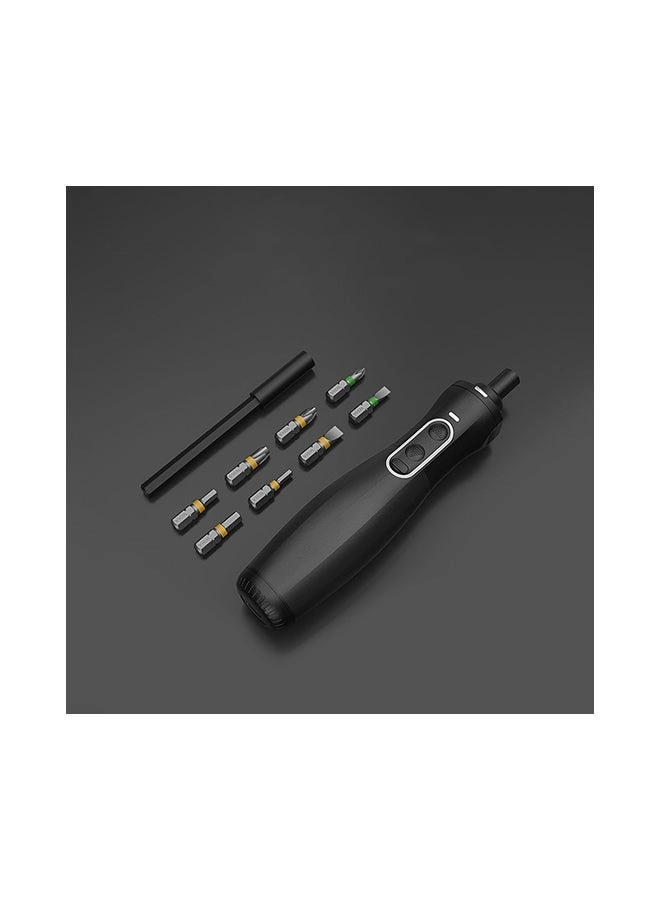 Electric Power Screwdriver - 9-Piece Black 18.5x6x6cm