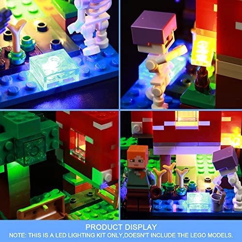 Led Light Kit for Lego The Mushroom House 21179 - Compatible with Minecraft Bricks Multicolor