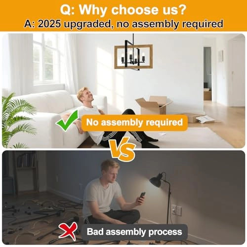 Farmhouse Chandelier - Dimmable