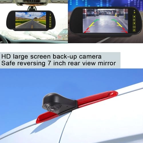 Brake Light Reversing Camera + Rear View Mirror Monitor - Night vision 628 x 586 pixels