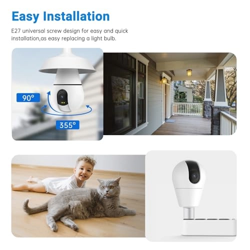 Light Bulb Security Camera 2K