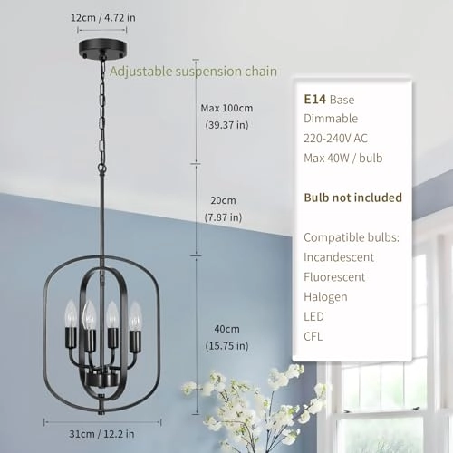 4 Light Ceiling Light - Dimmable