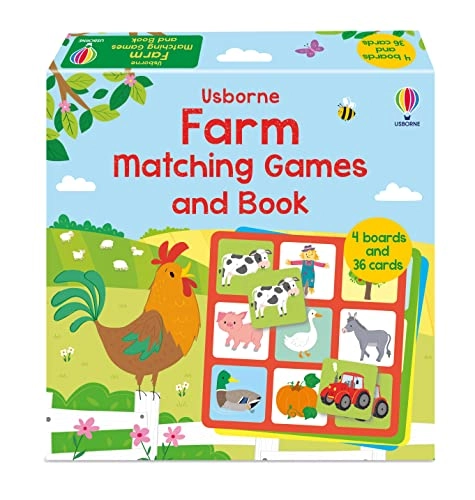 Usborne Publishing Ltd GB Farm Matching Games and Book - 3 - 6 years