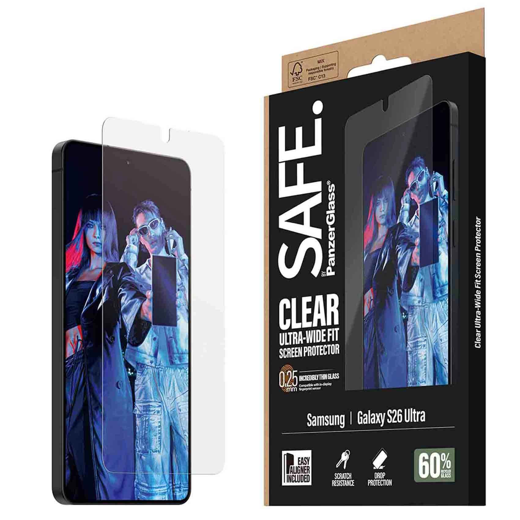 PanzerGlass Clear Shatterproof Toughened Glass Screen Protector for Samsung Galaxy S26 Ultra