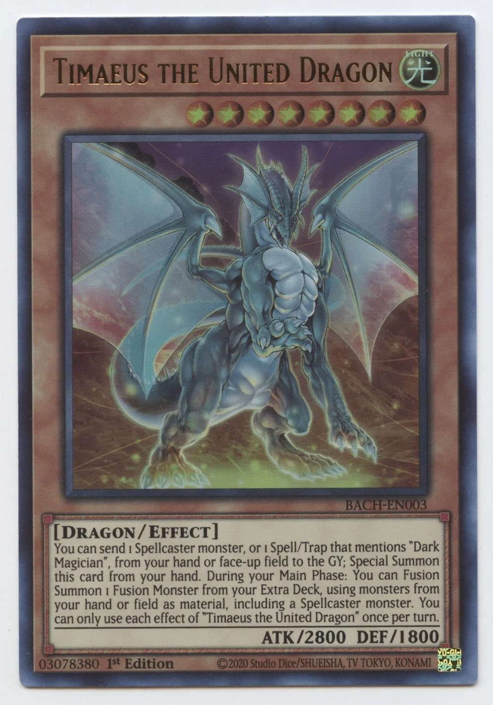 Yu-Gi-Oh! Timaeus The United Dragon BACH-EN003 - 1st Edition