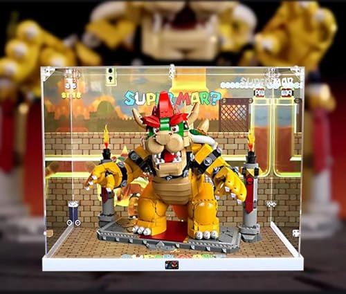 Acrylic Display Case (71411) - 17.7x11.8x13.8 inches White Heightened Base Transparent